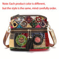 Mini Cowhide Crossbody Bag with Colorful Floral Snake Embossing and Chain with the Listed Color, Size or Set Options for Everyday Carry