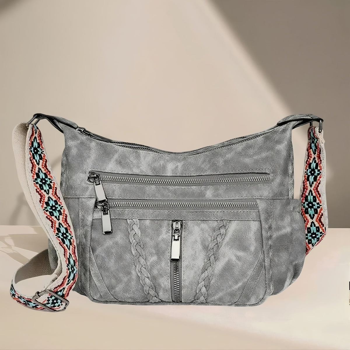 Laptop Bag Woven-Texture Messenger with Large Multi-Pocket Storage & 3 Everyday Colors for Work & Travel