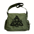 Laptop Bag Large Celtic Knot Messenger with Vintage Vine Print and Flip-Top Carry in Two Colors