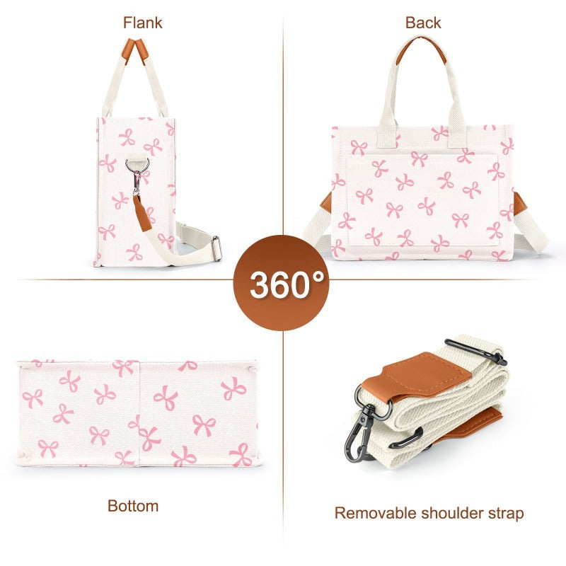 Laptop Bag Multi-Pocket Patterned Tote with Adjustable Strap, Zipper & 9 Print Options for Work & Travel