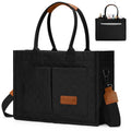 Laptop Bag Large Nylon Multi-Pocket Tote with Removable Shoulder Strap & 3 Neutral Colors for Work & Travel