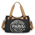 Laptop Bag Paris Graphic Tote with Adjustable Crossbody Strap and Zippered Work Storage in Four Colors
