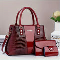 Laptop Bag Tote in Crocodile-Embossed PU Leather with Zipper Storage, Adjustable Strap and 7 Colors
