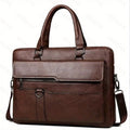 Laptop Bag Briefcase in Lightweight PU Leather with Zipper Storage, Adjustable Strap and 3 Colors