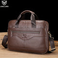 Laptop Bag Executive Briefcase in Genuine Cowhide Leather with A4 Storage and 2 Professional Colors