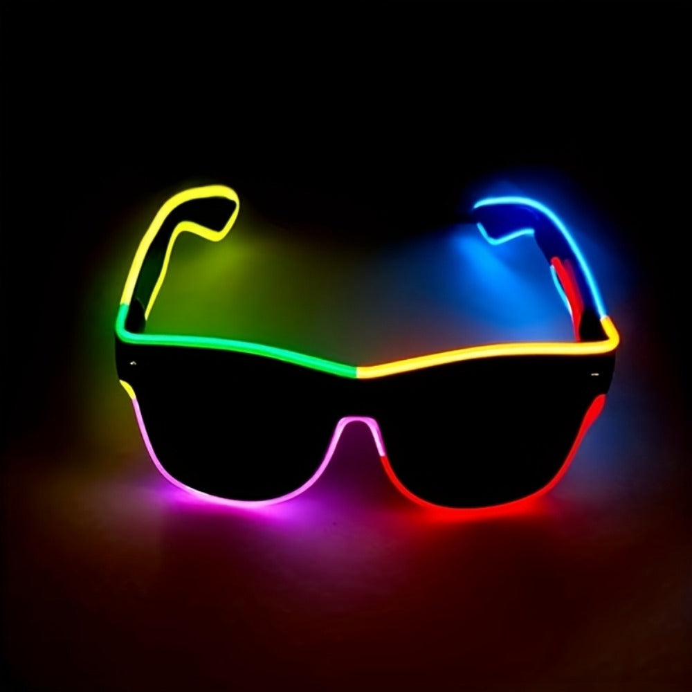 LED Light-Up Glasses, Adjustable EL Wire Eyewear for Festivals and Parties detail image - detail view 7