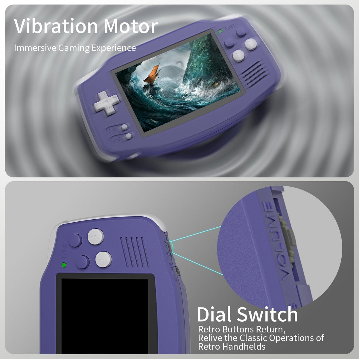 Handheld Game Console Anbernic RG34XX GBA-Style with 3.4-Inch IPS OCA Full-Lamination, 720x480, 3500mAh Battery, Linux, Mini HDMI