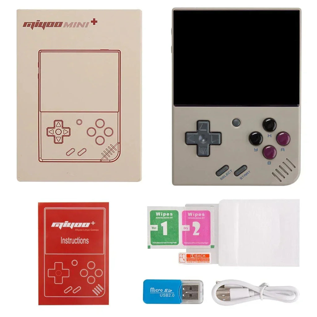 Handheld Game Console Miyoo Mini Plus with 3.5-inch IPS, 64GB stock-system card Options, 3000mAh Battery, Onion OS