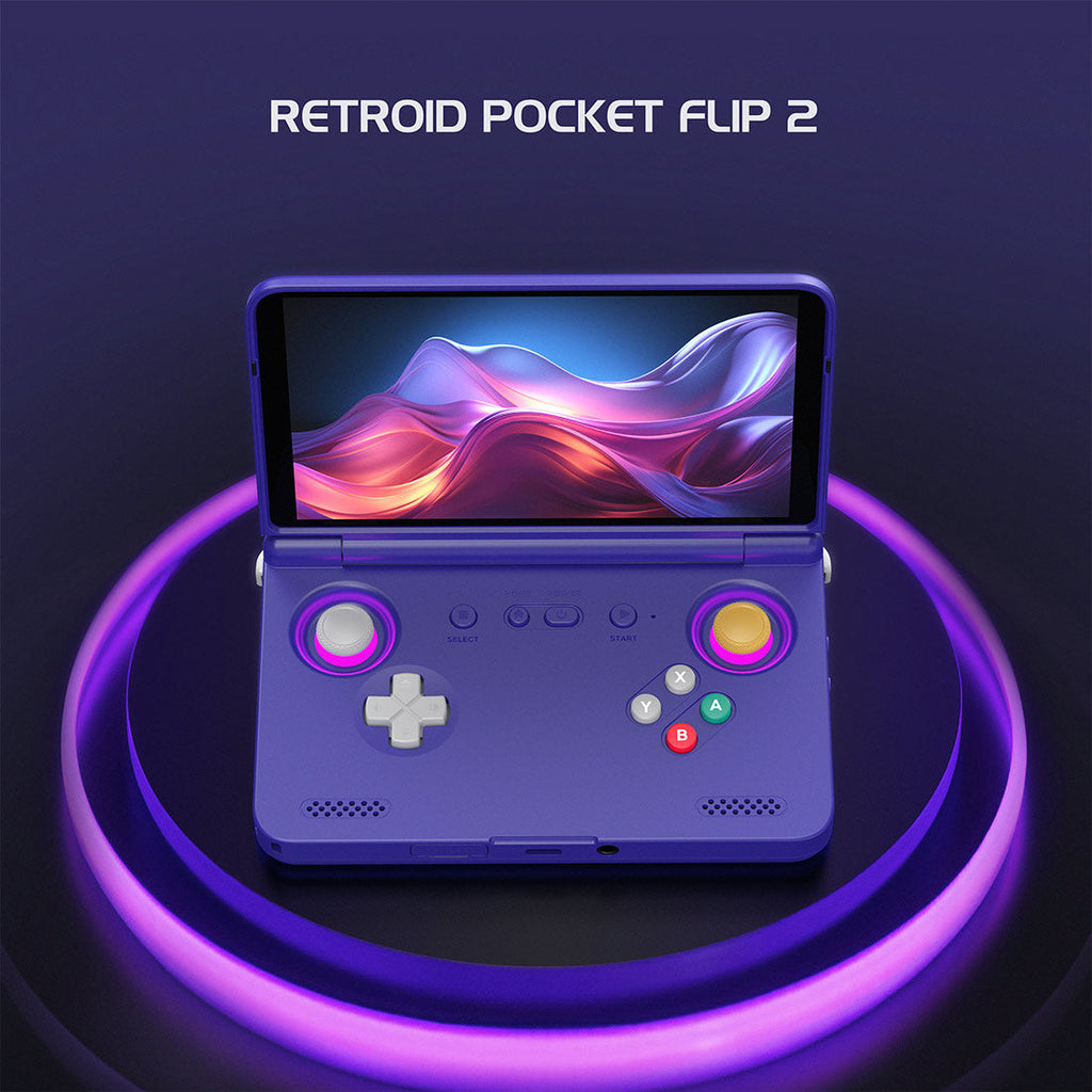 Handheld Game Console Retroid Pocket Flip 2 with 5.5-Inch AMOLED, 1080p @ 60fps, 128GB Options, 5000mAh Battery, Android 13