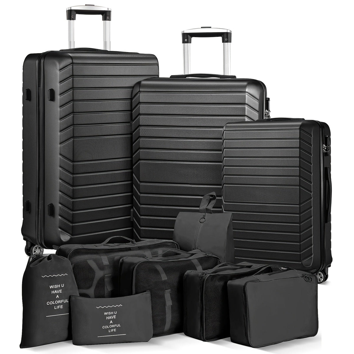Luggage Set – 10 Piece, ABS Hardshell, Spinner Wheels, Combination Lock – detail view 2