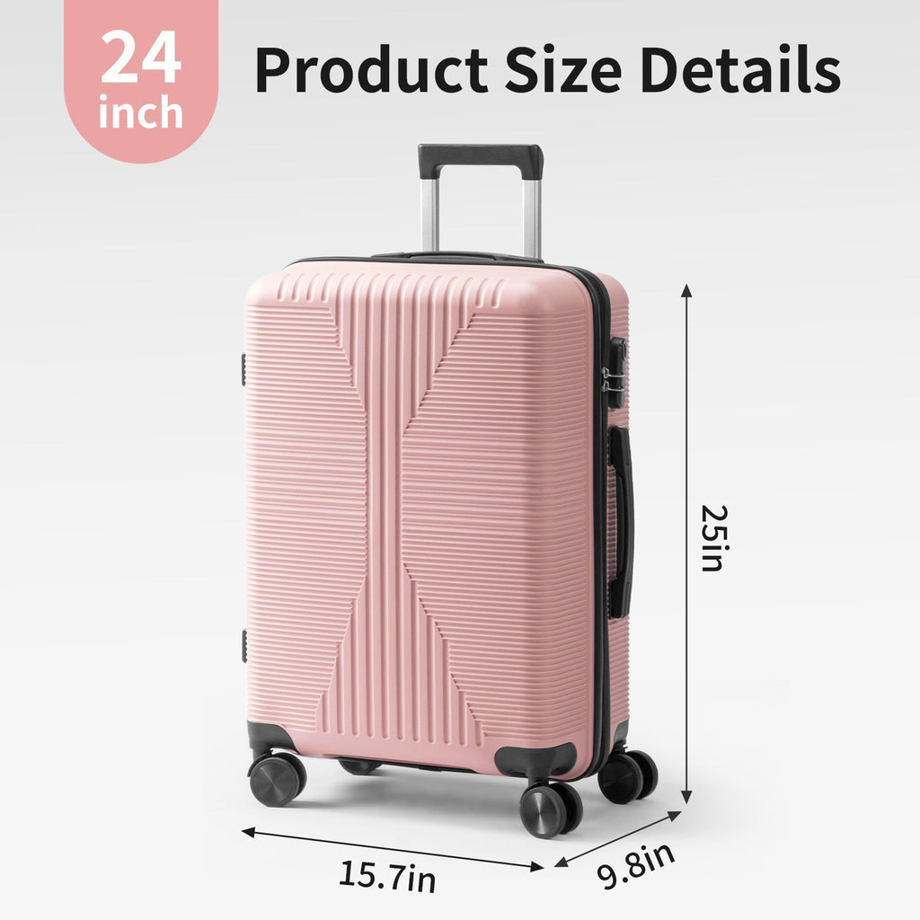 Luggage Set PP Hardshell Size Options in 20/24/28 Inches with TSA Lock, Spinner Wheels & Seven Colors
