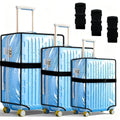Clear Suitcase Cover and Strap Set with Three of Each with the Listed Color, Size or Set Options for Everyday Carry