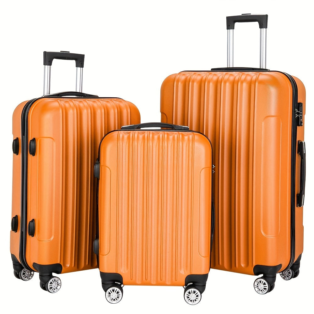 Luggage Set – Three ABS Hardshell Spinner Cases in 20, 24 and 28-Inch Sizes with Combination Lock
