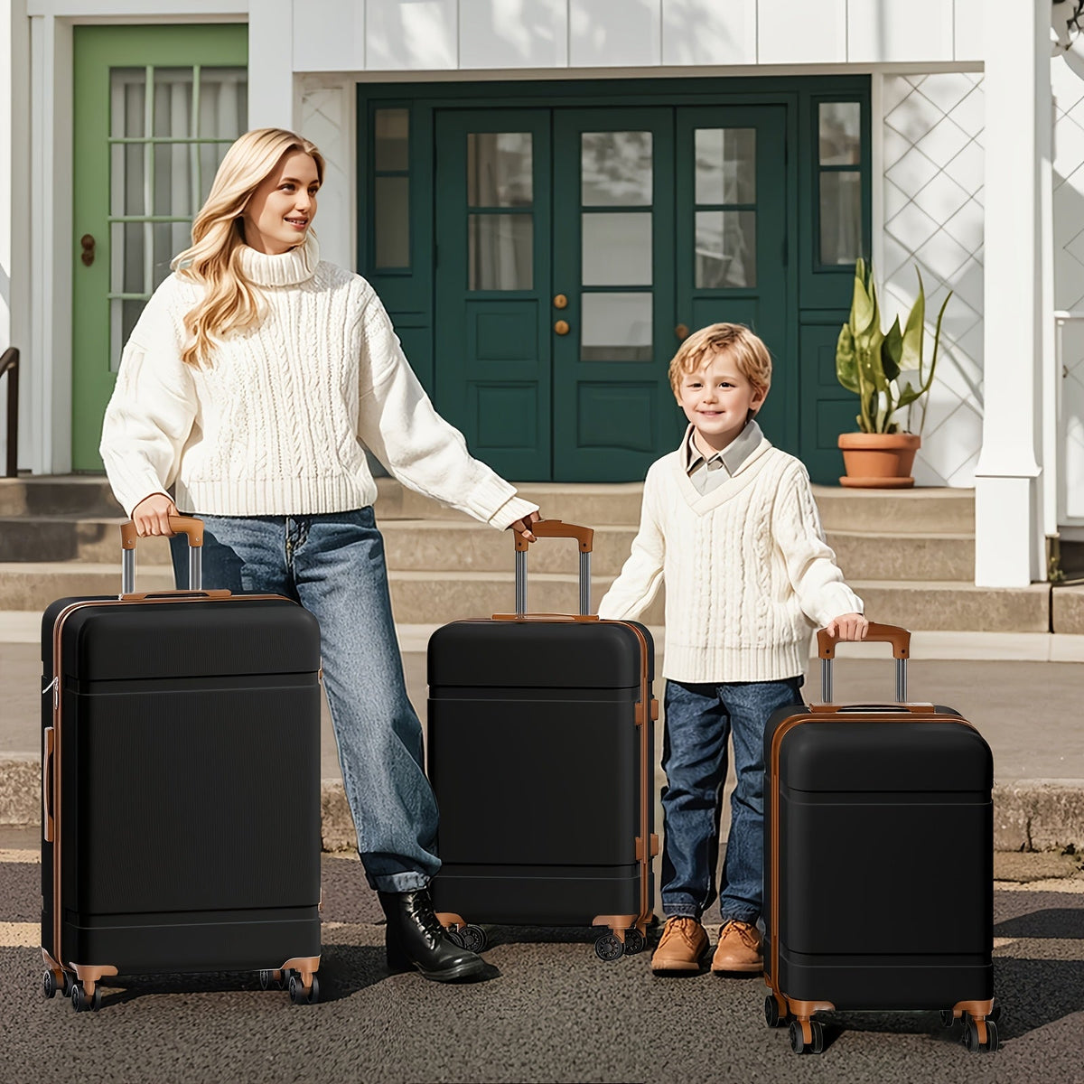 Luggage Set ABS Hardshell with 20/24/28 Inch Individual or 3-Piece Options, TSA Lock & Spinner Wheels