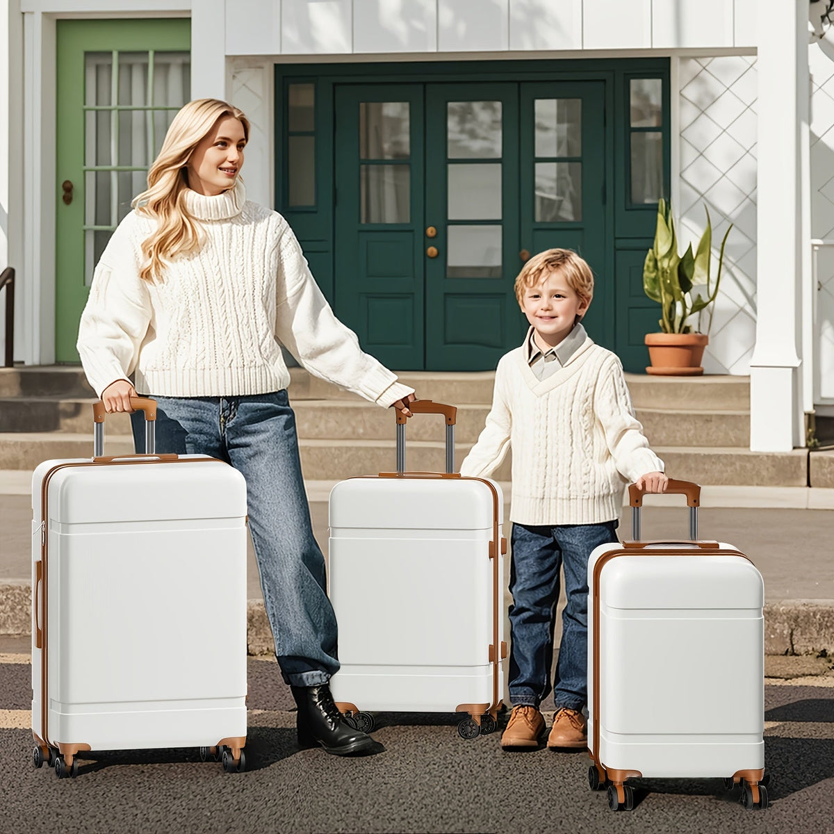 Luggage Set ABS Hardshell with 20/24/28 Inch Individual or 3-Piece Options, TSA Lock & Spinner Wheels