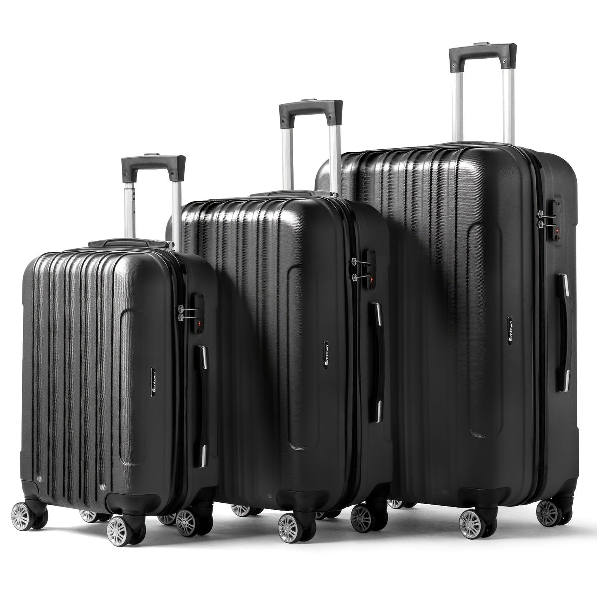 Luggage Set – Three ABS Hardshell Suitcases in 20, 24 and 28-Inch Sizes with Spinner Wheels