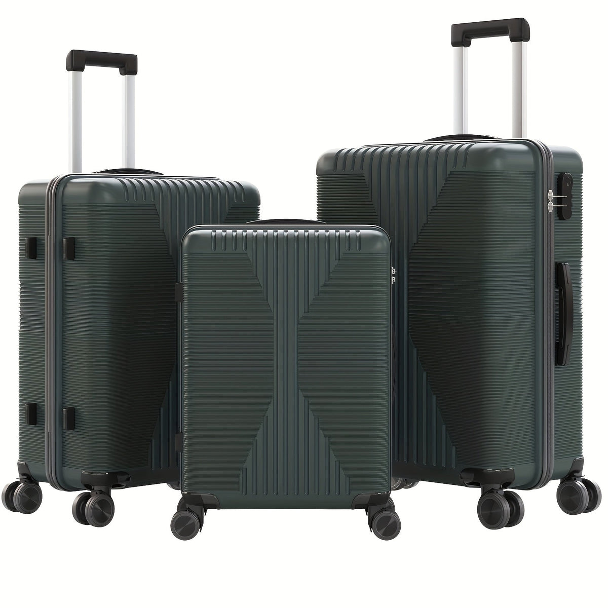 Luggage Set – Three ABS Hardshell Suitcases in 20, 24 and 28-Inch Sizes with Spinner Wheels