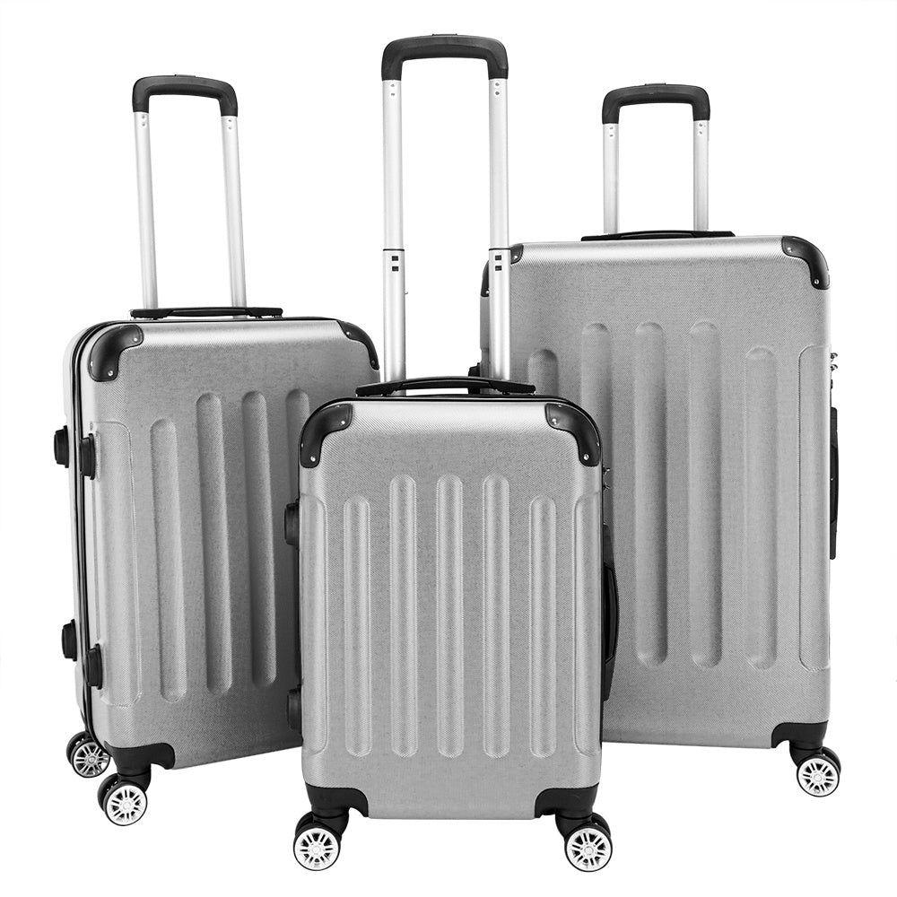 Luggage Set 3-Piece ABS Hardshell with 20/24/28 Inch Cases, TSA Lock & 360° Spinner Wheels