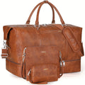 Luggage Set Weekender Duffel Bag with Shoe Compartment, Multiple Pockets, Adjustable Strap & Trolley Sleeve