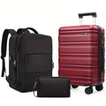Luggage Set 3-Piece ABS+PC Hardshell with Suitcase, Backpack, Cosmetic Bag, TSA Lock & Spinner Wheels