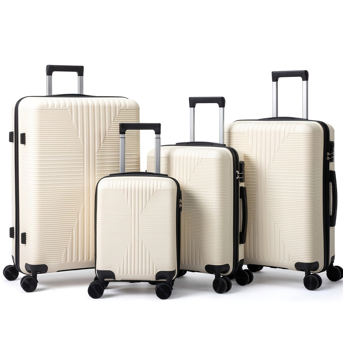 Luggage Set – Four ABS Hardshell Cases in 16, 20, 24 and 28-Inch Sizes with Lock Options for Coordinated Travel