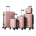 Luggage Set 5-Piece PP Hardshell with 12/16/20/24/28 Inch Cases, 360° Spinner Wheels & Compact Case