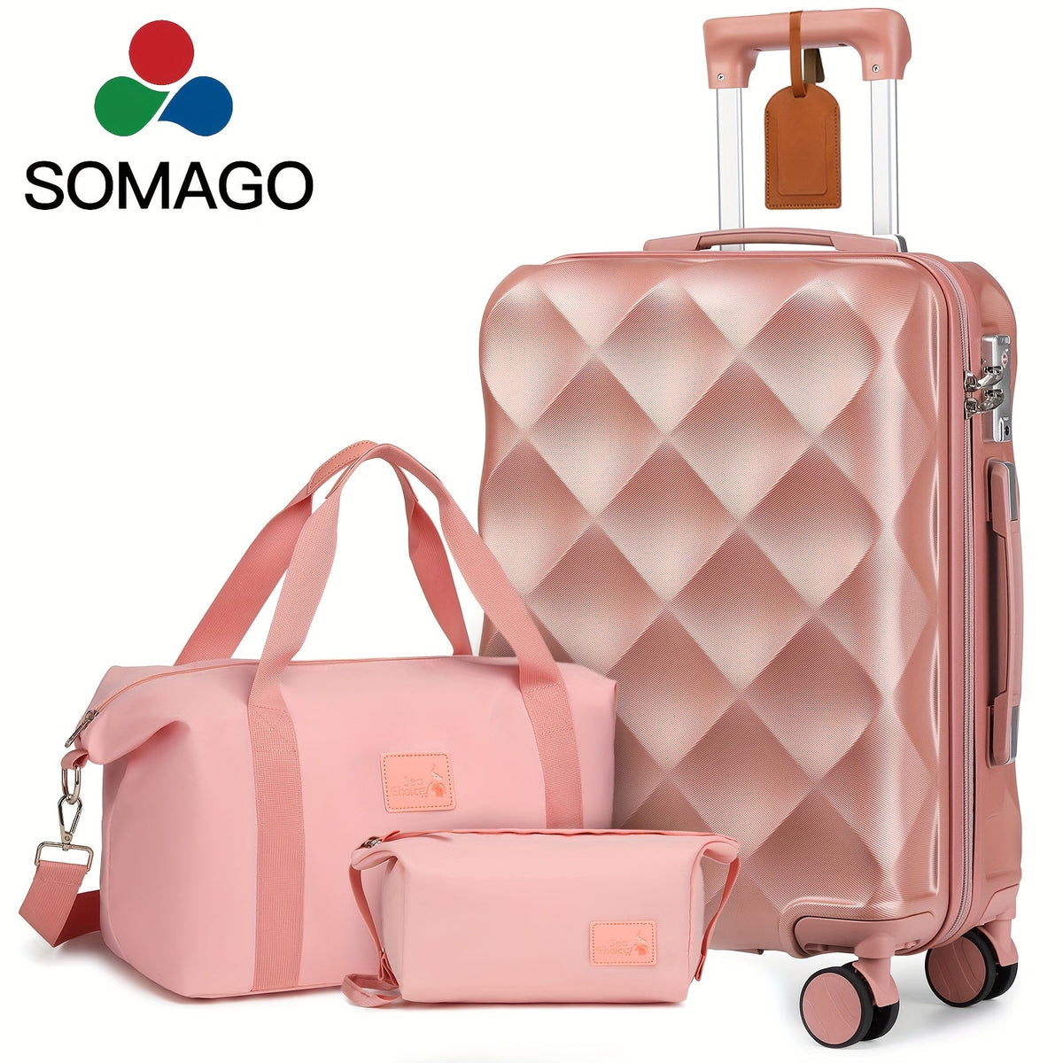 Luggage Set Quilted ABS Hardshell with 28-Inch, 3-Piece or 5-Piece Options, TSA Lock & Spinner Wheels
