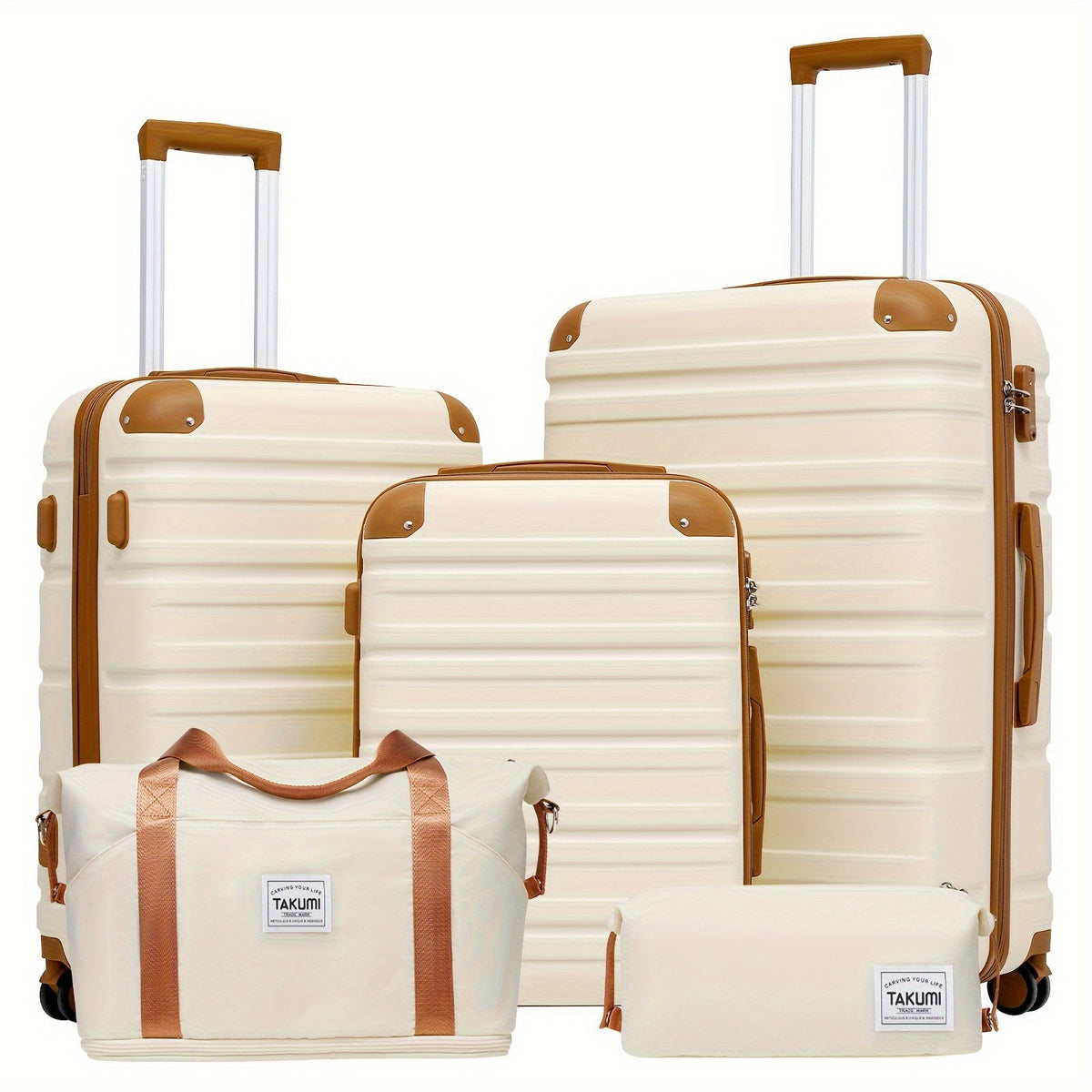 Luggage Set – ABS Hardshell Three or Five-Piece Configurations with Matching Duffel and Spinner Wheels