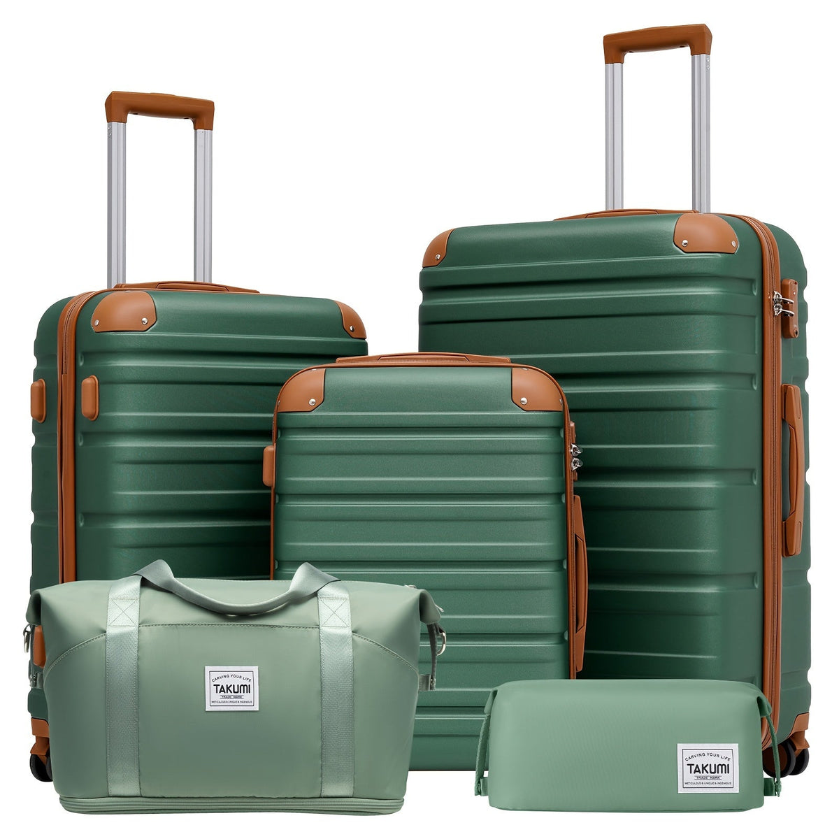 Luggage Set – ABS Hardshell Three or Five-Piece Configurations with Matching Duffel and Spinner Wheels
