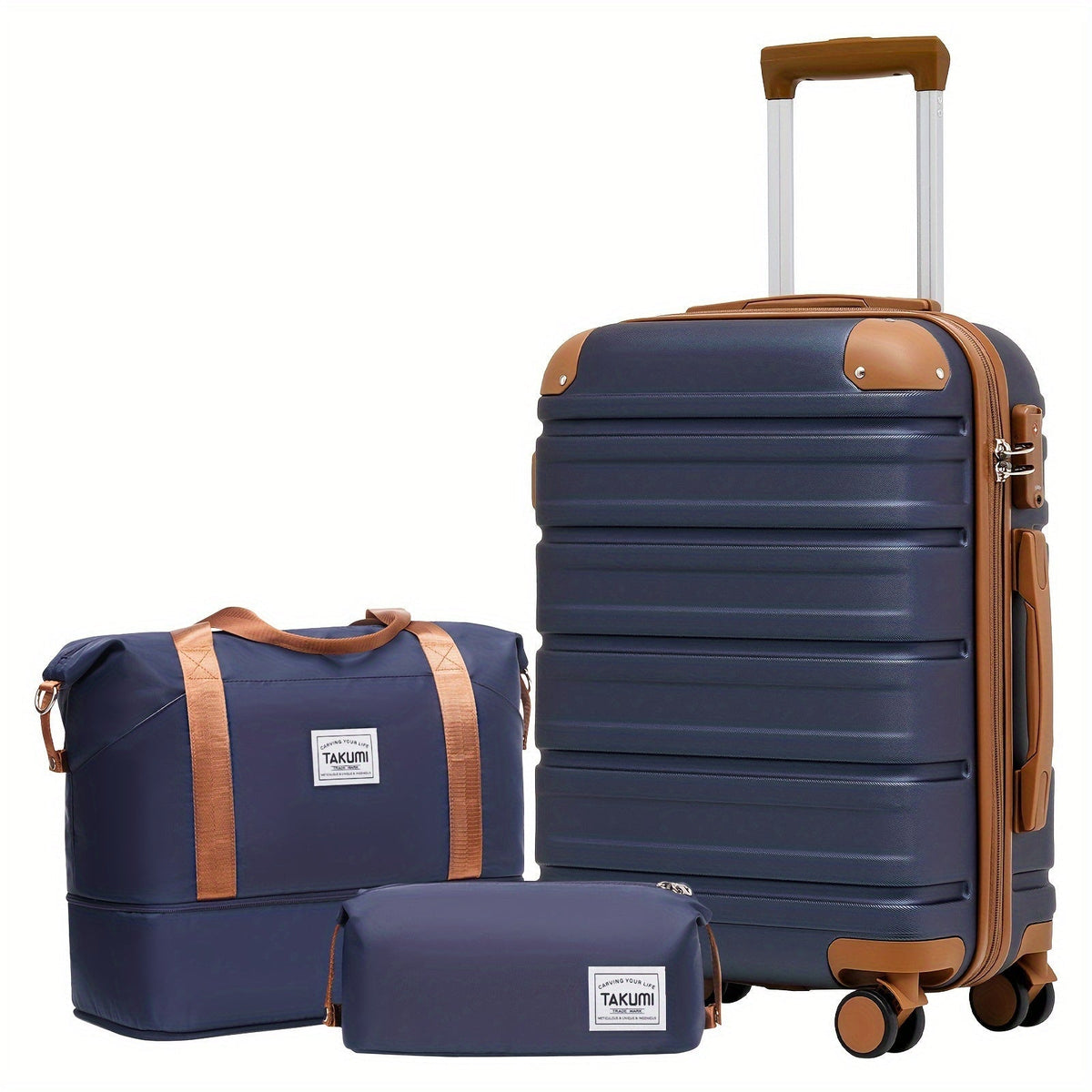 Luggage Set – ABS Hardshell Three or Five-Piece Configurations with Matching Duffel and Spinner Wheels
