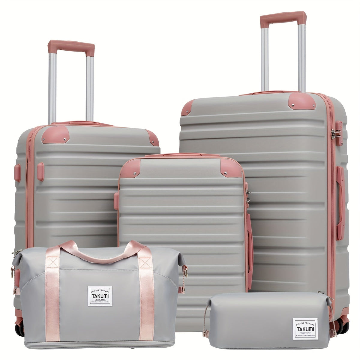 Luggage Set – ABS Hardshell Three or Five-Piece Configurations with Matching Duffel and Spinner Wheels