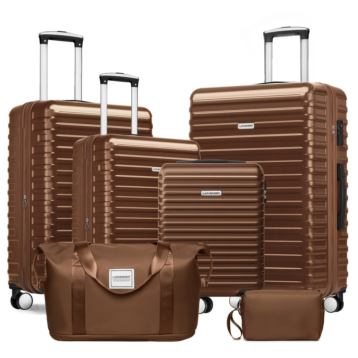 Luggage Set 6-Piece ABS Hardshell with Handbag, 18–28 Inch Cases, TSA Lock & Expandable Large Sizes