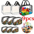 Makeup Bag Nine- or Ten-Piece Transparent PVC Zipper Pouch Set for Travel, Vanity and Everyday Beauty Storage
