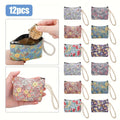 Makeup Bag 12-Piece Embroidered Bohemian Zipper Pouch Set for Travel, Vanity and Everyday Beauty Storage