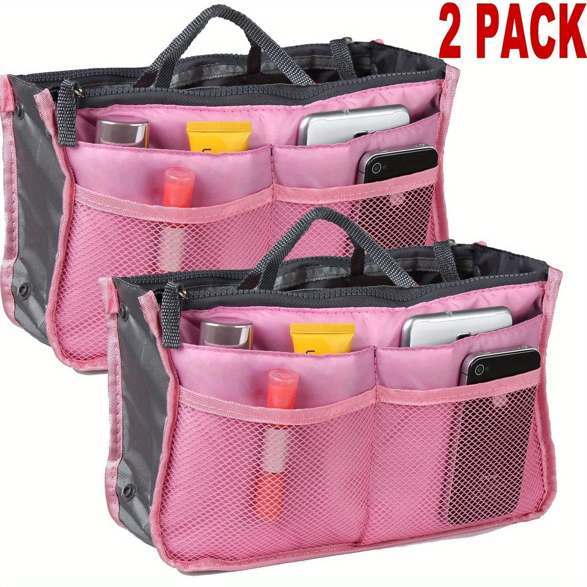 2-Pack Makeup Bag Set in 5 Color Options for Travel & Daily Cosmetic with the Listed Color, Size or Set Options for Everyday Carry
