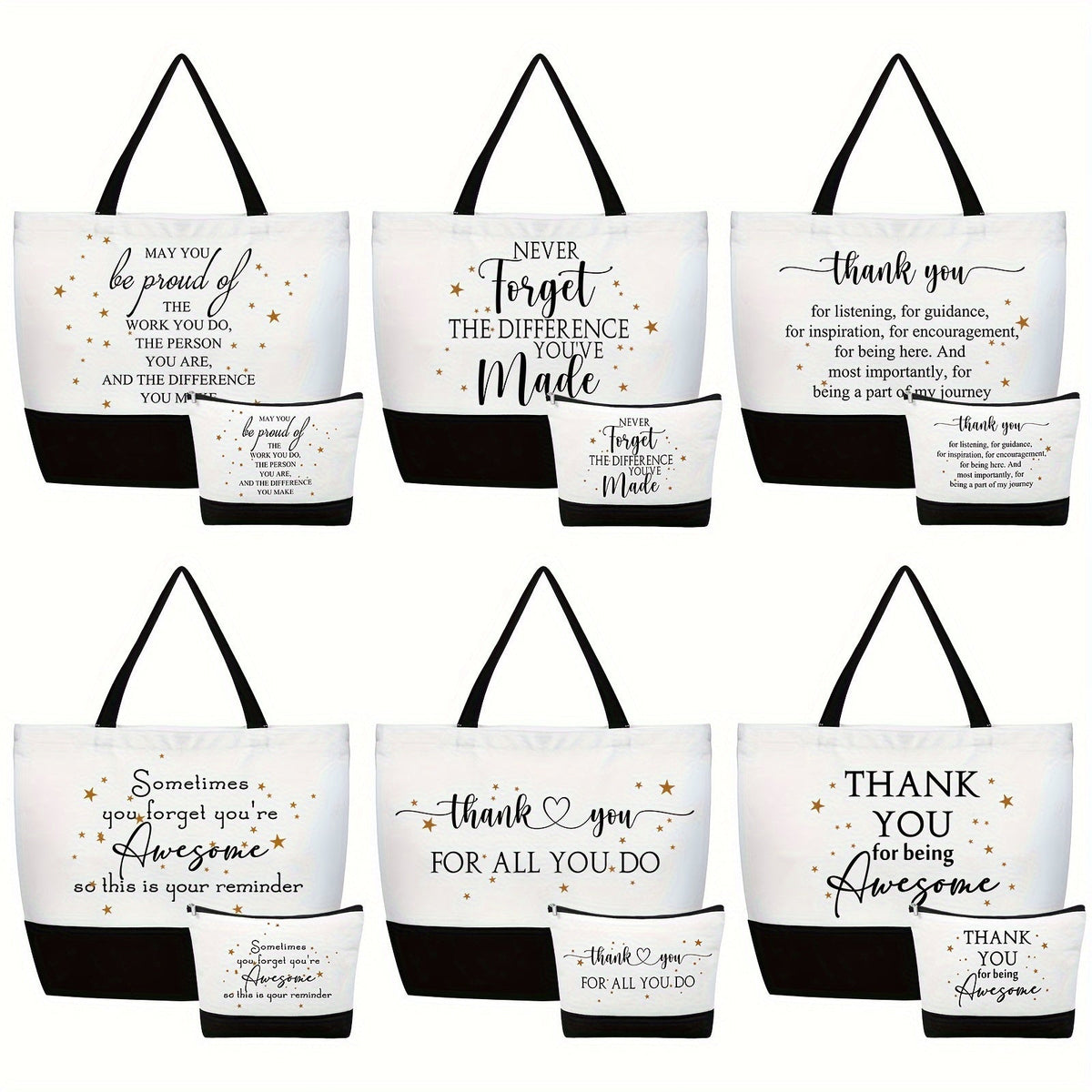 Makeup Bag 24-Piece Appreciation Gift Zipper Pouch Set for Travel, Vanity and Everyday Beauty Storage