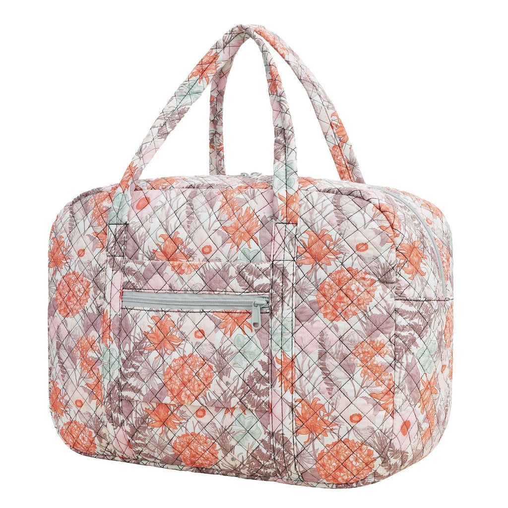 Floral Cosmetic Pouch or Quilted Travel Duffel with Six Style Options for Weekend Trips and Daily Organization