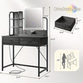 Makeup Vanity Desk with Lighted Mirror, Vanity Table with Storage for Bedroom