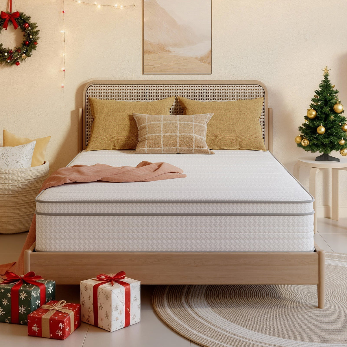 Mattress Pocket-Spring Hybrid with Pillow Top in 6- to 14-Inch Profiles and Six Size Families