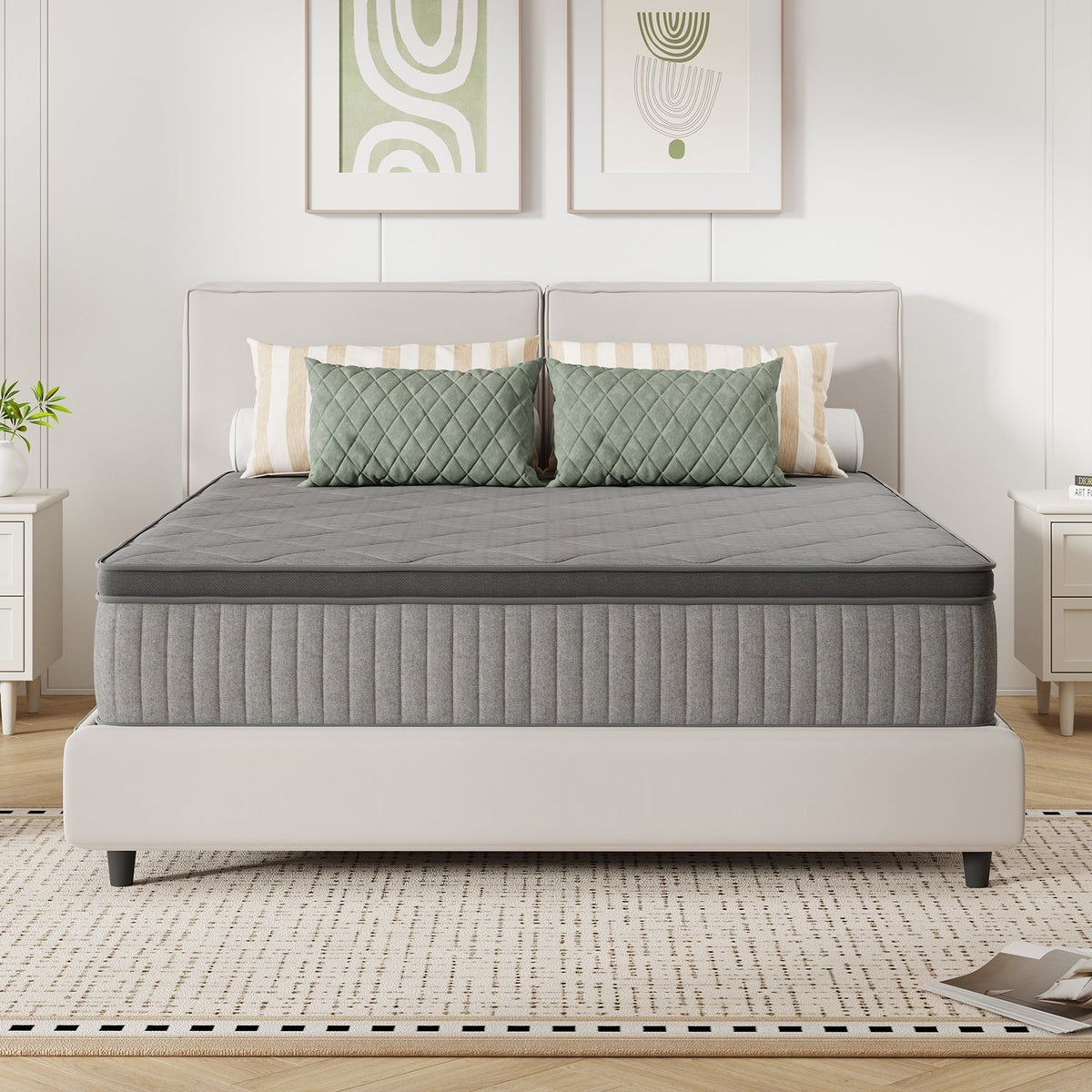 Mattress shown in the Twin XL, 8in Gray option