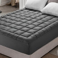 Mattress Topper, Furn Mivo 1200 GSM Quilted Fitted Pad in Five Colors and Twin through California King Sizes