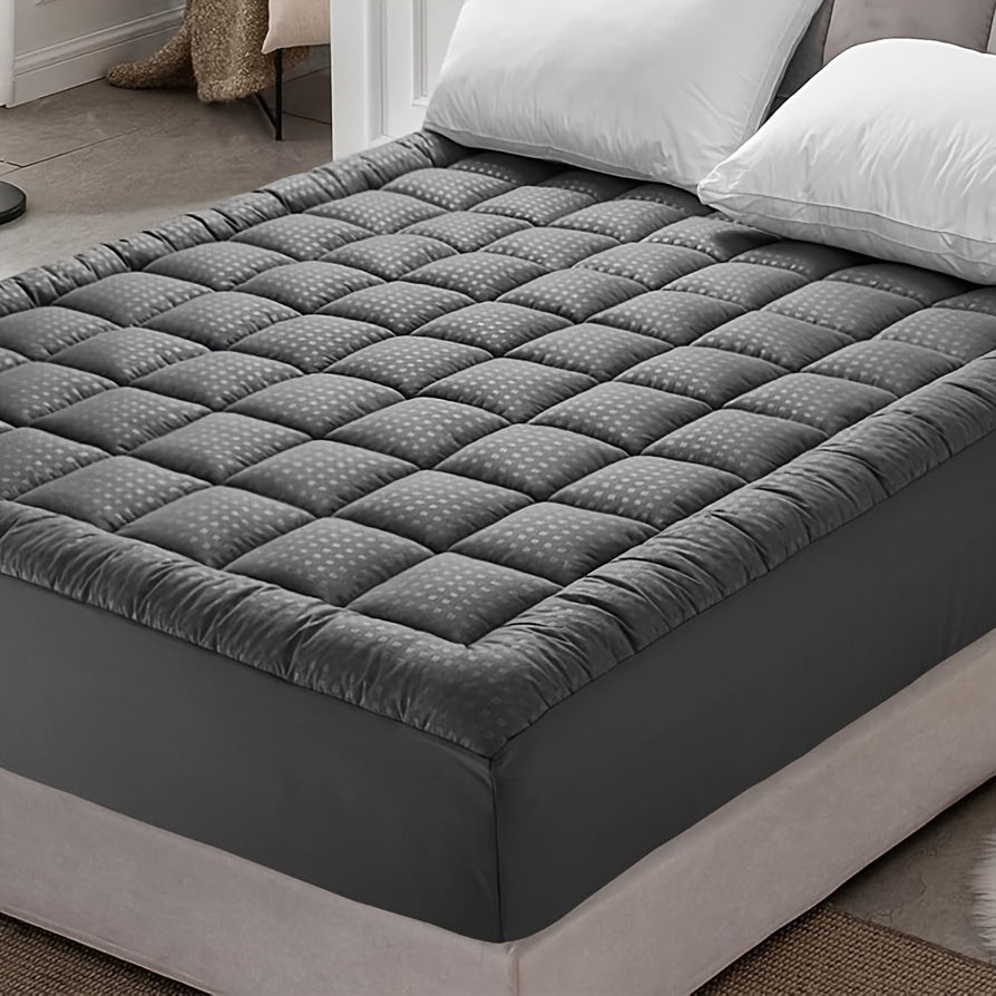 Mattress Topper, Furn Mivo 1200 GSM Quilted Fitted Pad in Five Colors and Twin through California King Sizes