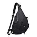 Men's Large Sling Backpack with Triangular Crossbody Shape, Multi-Zip Storage & Stabilizer Strap for Urban Travel