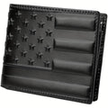 Men's Wallet leather Bifold with Embossed American Flag, 11 Slots & 2 Colors Gift for Cards, Cash and Daily Carry
