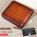 Men's Wallet with a textured exterior and Zip Coin Purse, Greeting Card and 3 Colors for Gifting
