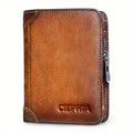 Men's Wallet with a textured exterior and Zip Coin Pouch, Dual ID Windows and 3 Colors for Daily Carry