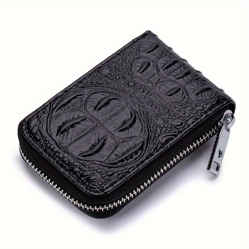 Men's Wallet with 12 Card Slots, Full Zip-Around Closure, Coin Purse and 6 Color Options for Travel