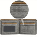 Men's Wallet Gift Bifold with Large Card Storage, Cash Compartment and 5 Message Options for Men