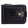 Men's Wallet with a textured exterior and Large Bifold Storage, Clear ID and Zip Coin Pocket for Everyday Carry