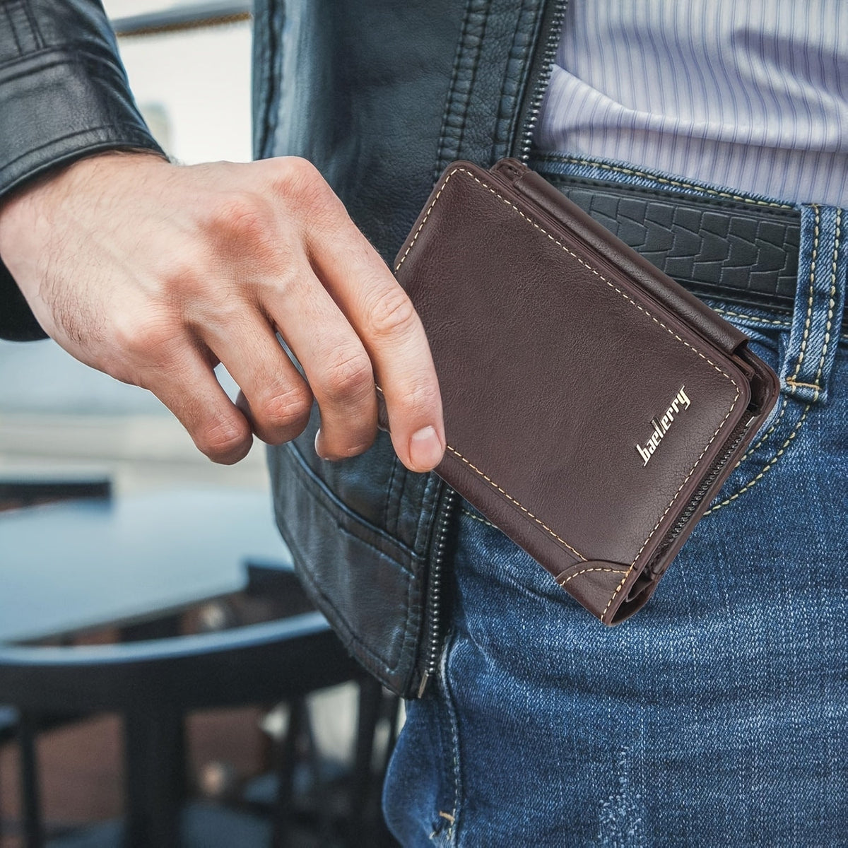 Men's Wallet – Polyester, Vintage Trifold Buckle Unisex Card – detail view 24